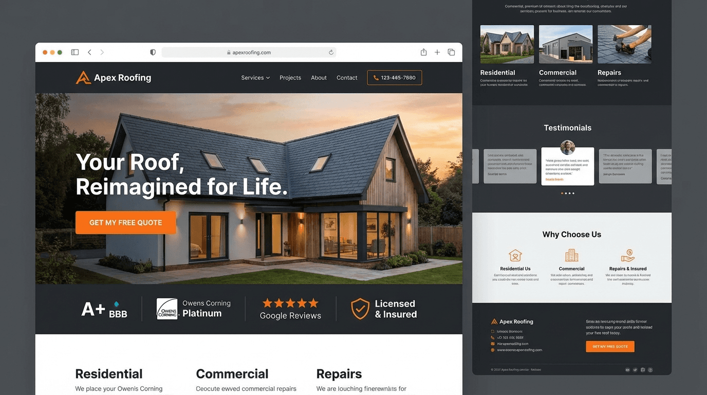The same roofer, rebuilt by RoofRainmaker